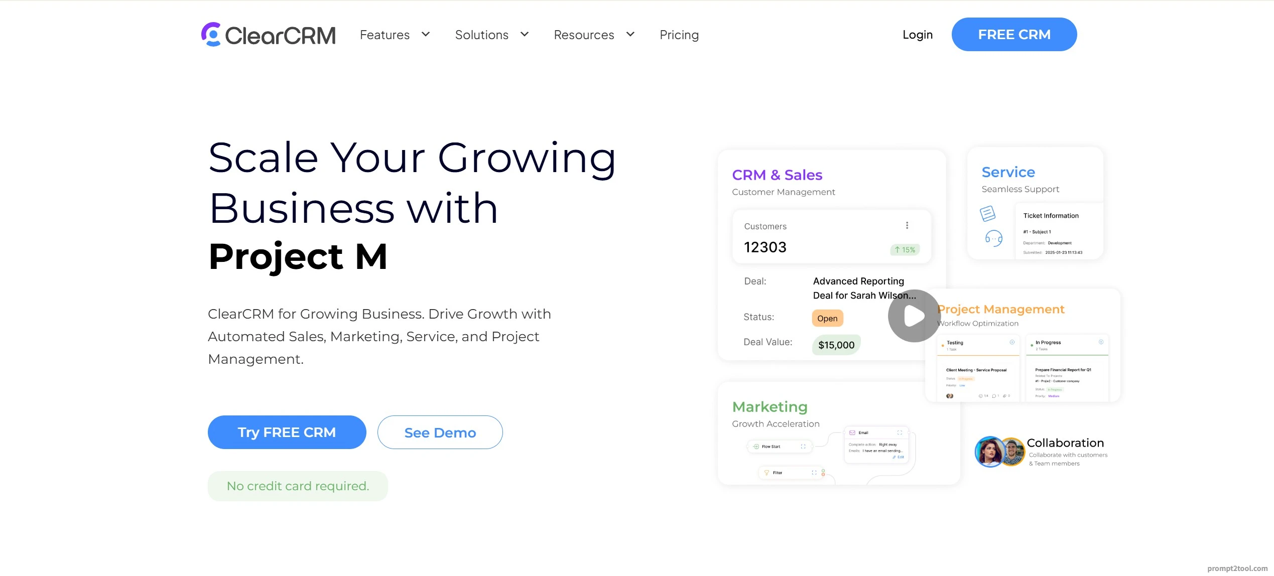 ClearCRM - prompt2tool screenshot 1 of 2