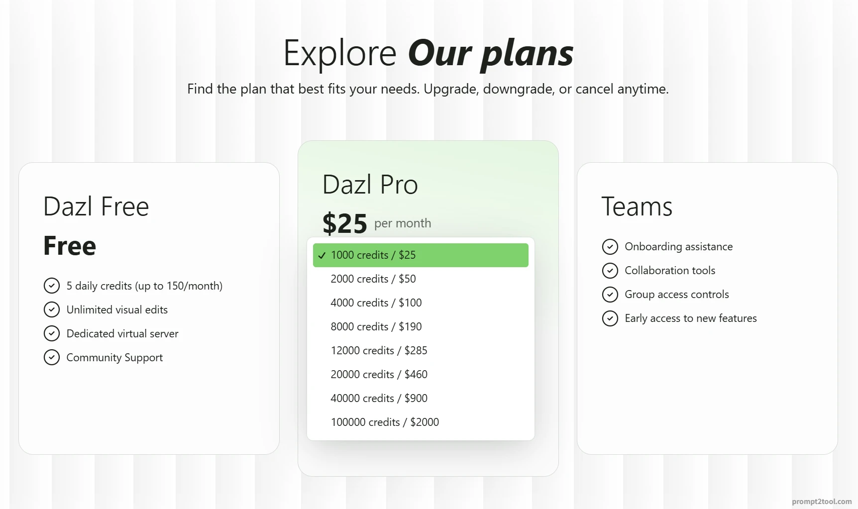 Dazl - prompt2tool screenshot 2 of 2