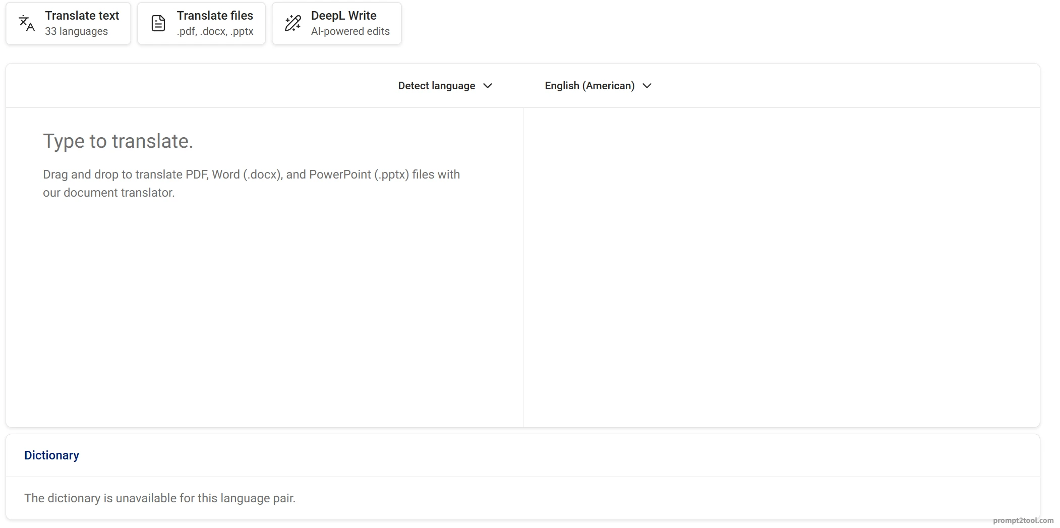 DeepL - prompt2tool screenshot 1 of 2