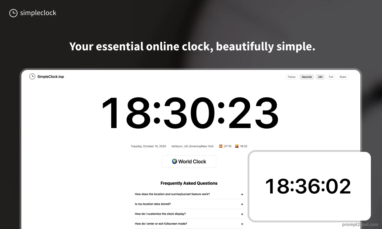 SimpleClock - prompt2tool screenshot 1 of 4
